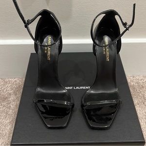 Like New Authentic Saint Laurent Black and Gold Heels!